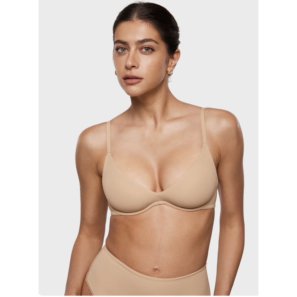 INLYRIC Womens Unlined Scoop Bra Warm Beige Nude Size 32A Underwire NEW